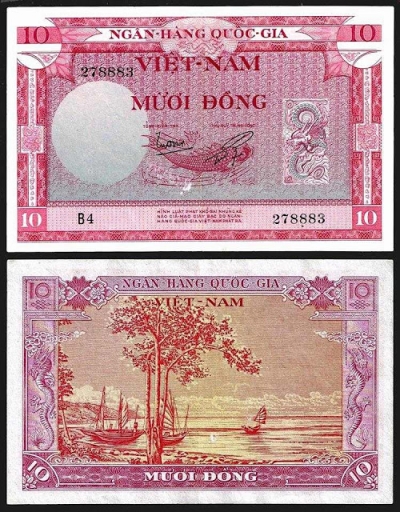 Tiền giấy phát hành thời Đệ 1 Việt Nam Cộng Hòa